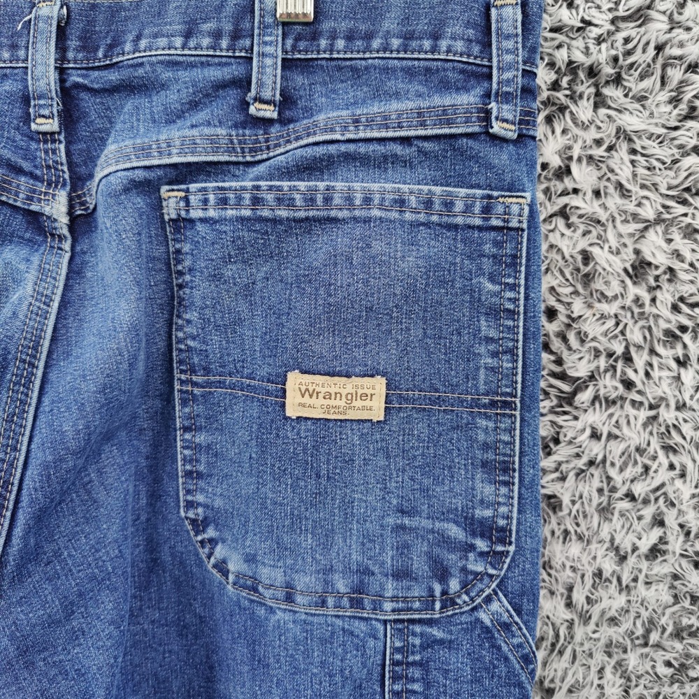 Wrangler Mens Workwear Utility Carpenter Strais Leg Jeans 36x30 Blue Denim - Picture 16 of 16